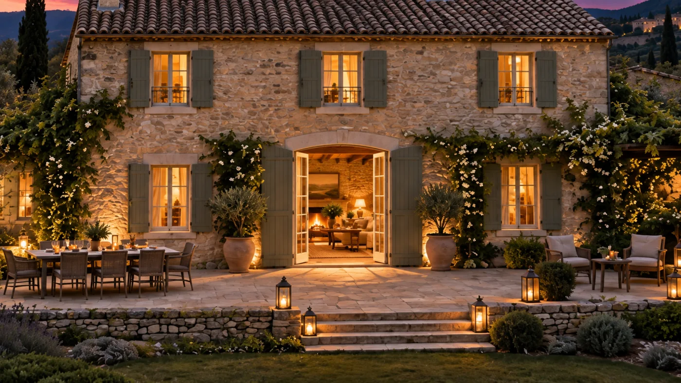 La façade restaurée d'un mas provençal