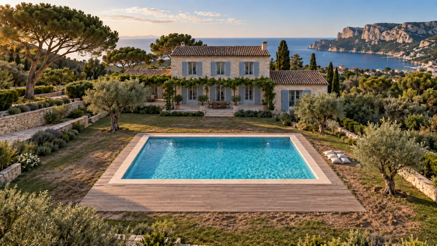 Une piscine propre en plein jour