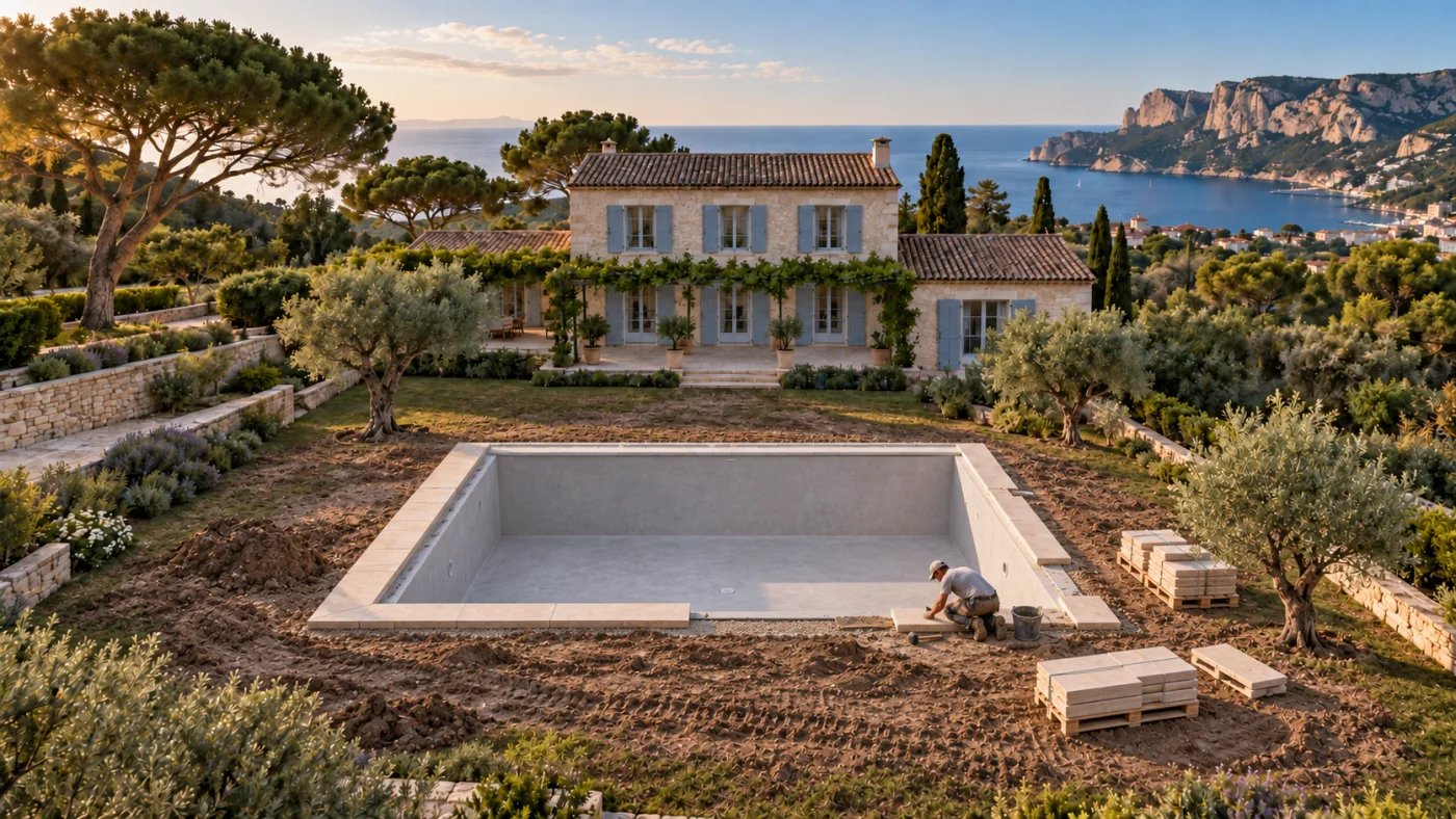 Un bassin en cours de rénovation