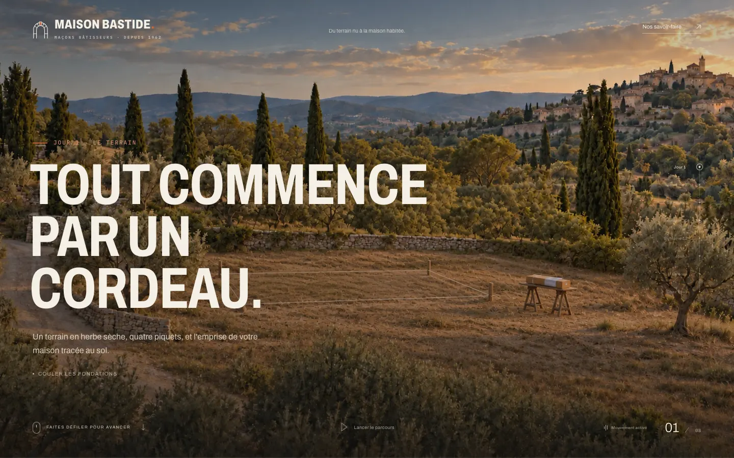Site 3D d'un constructeur de maisons en pierre